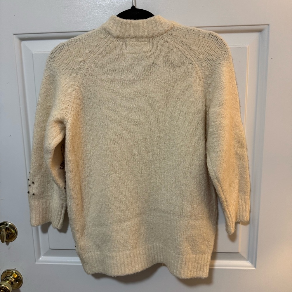 Anthropologie Field Flower Tuileries Cardigan Sweater Embellished Size Medium - Picture 9 of 12